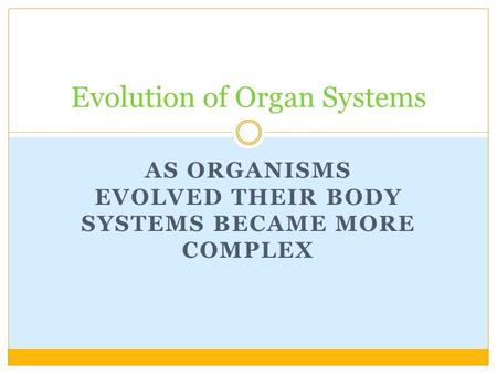 Evolution of Organ Systems