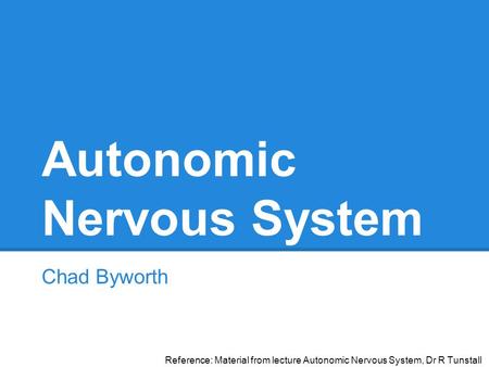 Autonomic Nervous System