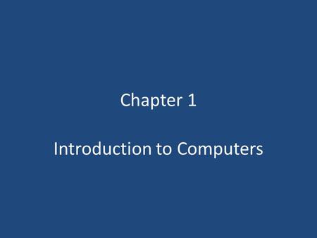 Introduction to Computers