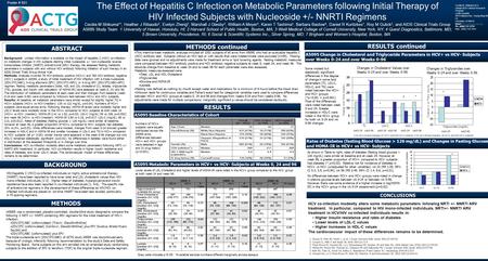 ABSTRACT BACKGROUND Background: Limited information is available on the impact of hepatitis C (HCV) co-infection on metabolic changes in HIV subjects starting.