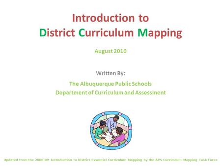 Introduction to District Curriculum Mapping