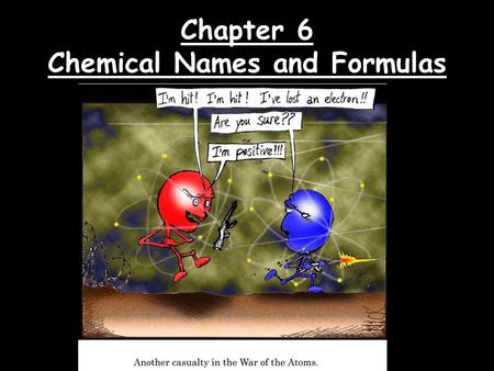 Chapter 6 Chemical Names and Formulas