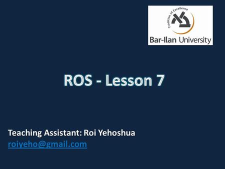 Teaching Assistant: Roi Yehoshua