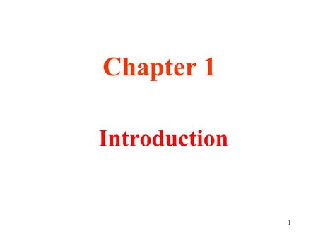 Chapter 1 Introduction.