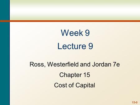 Last Week.. Expected Returns and Variances