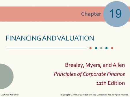 Financing and Valuation