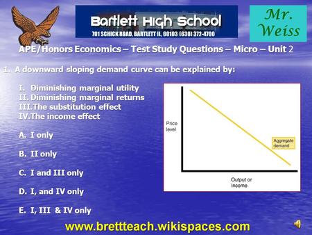 APE/Honors Economics – Test Study Questions – Micro – Unit 2