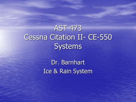 AST 473 Cessna Citation II- CE-550 Systems