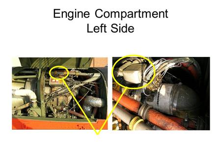 Engine Compartment Left Side. Oil-to-Fuel Heat Exchanger.