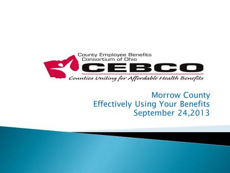 Morrow County Effectively Using Your Benefits September 24,2013.