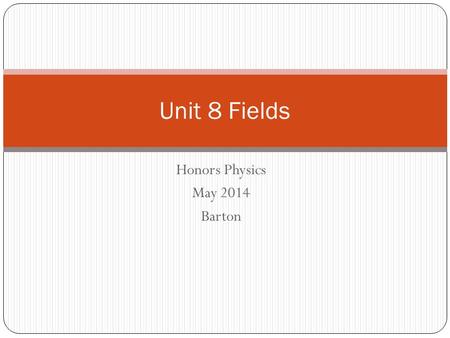 Honors Physics May 2014 Barton