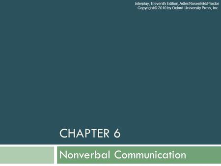 Nonverbal Communication