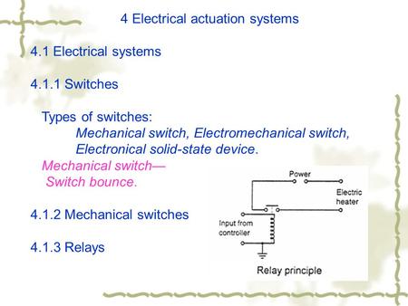 4 Electrical actuation systems