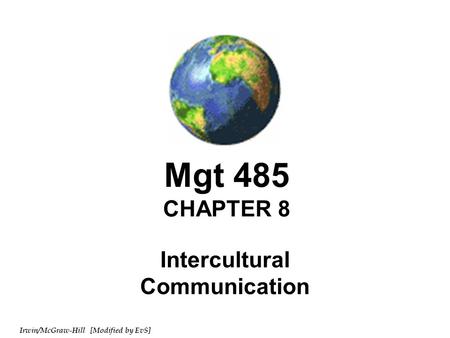 Intercultural Communication