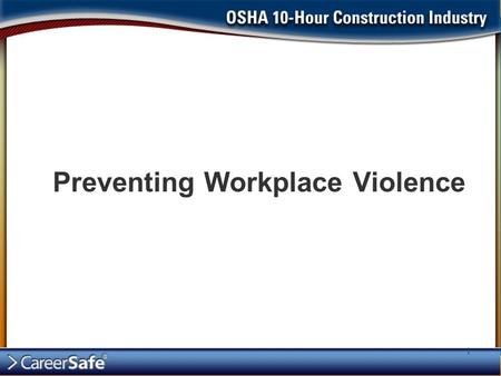 Preventing Workplace Violence