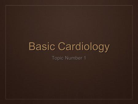 Basic Cardiology Topic Number 1. Electrocardiogram ❖E❖ECG versus EKG ❖=❖= graphical recording of the electrical activity of the heart.