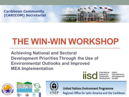 THE WIN-WIN WORKSHOP Achieving National and Sectoral Development Priorities Through the Use of Environmental Outlooks and Improved MEA Implementation.