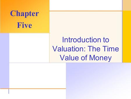 © 2003 The McGraw-Hill Companies, Inc. All rights reserved. Introduction to Valuation: The Time Value of Money Chapter Five.