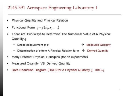 Aerospace Engineering Laboratory I