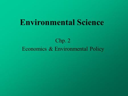 Environmental Science