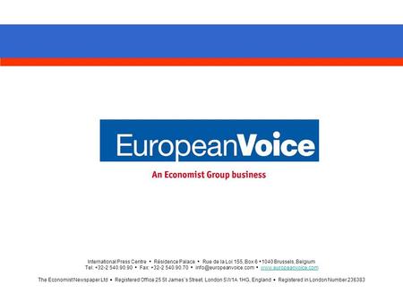 Creating connections that matter International Press Centre  Résidence Palace  Rue de la Loi 155, Box 6  1040 Brussels, Belgium Tel: +32-2 540.90.90.