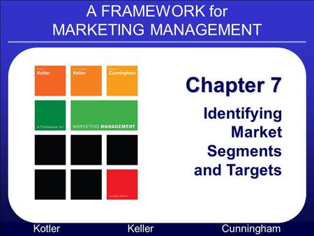 A FRAMEWORK for MARKETING MANAGEMENT