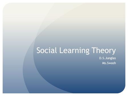 Social Learning Theory