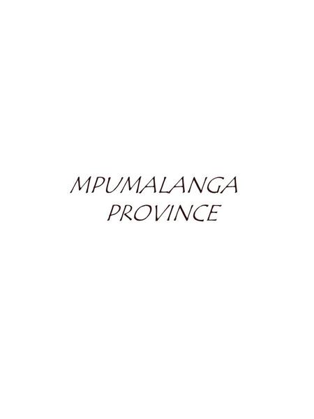 MPUMALANGA PROVINCE. PRESENTATION OF THE MPUMALANGA PROVINCE TO THE PORTFOLIO COMMITTEE IN CAPETOWN, ON 19 MAY 2006. INTRODUCTION The Mpumalanga Province.