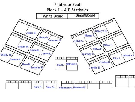 Find your Seat Block 1 – A.P. Statistics. Find your seat! Block 2 – A.P. Statistics.