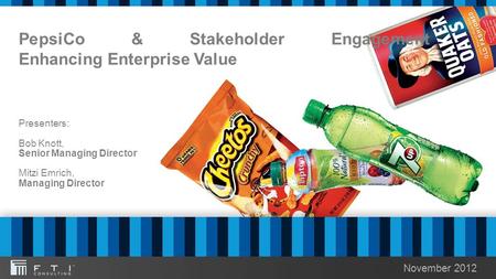 PepsiCo & Stakeholder Engagement Enhancing Enterprise Value