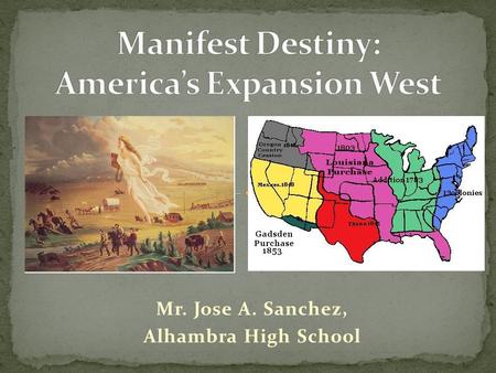 Mr. Jose A. Sanchez, Alhambra High School. U.S. experiencing high birth rate and increases in population due to immigration. The U.S. population grew.