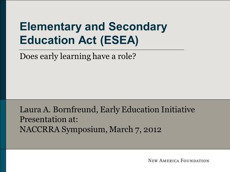 Elementary and Secondary Education Act (ESEA)