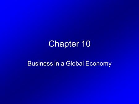 Business in a Global Economy