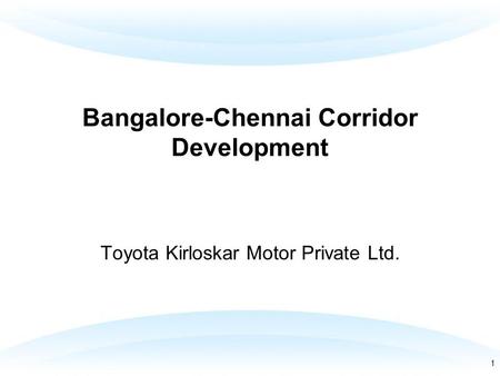 Bangalore-Chennai Corridor Development