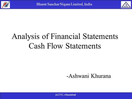 Analysis of Financial Statements Cash Flow Statements