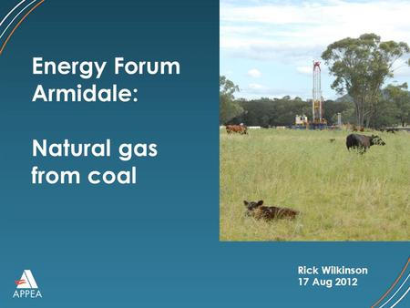 Rick Wilkinson 17 Aug 2012 Energy Forum Armidale: Natural gas from coal.