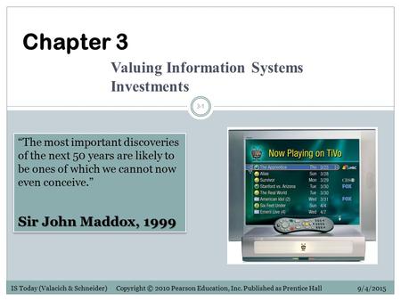 Chapter 3 Valuing Information Systems Investments