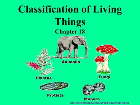 Classification of Living Things Chapter 18