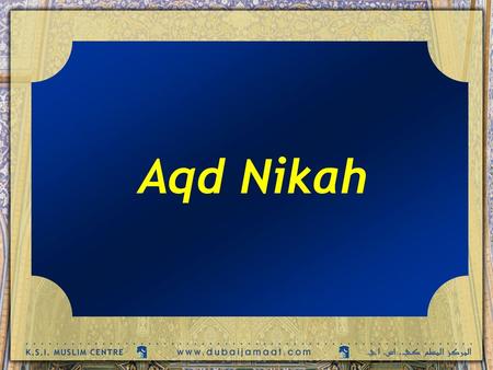 Aqd Nikah.