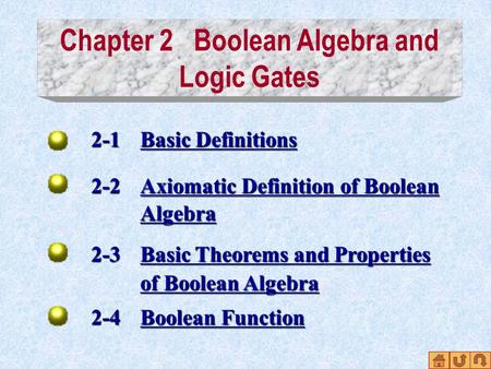 Chapter 2 Boolean Algebra and Logic Gates