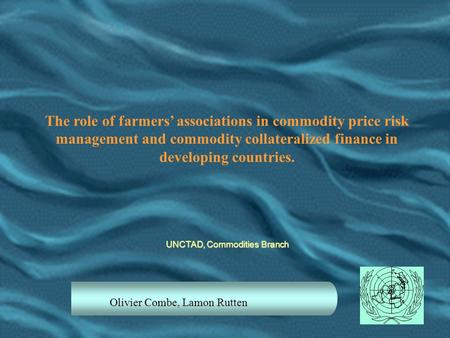 The role of farmers’ associations in commodity price risk management and commodity collateralized finance in developing countries. UNCTAD, Commodities.