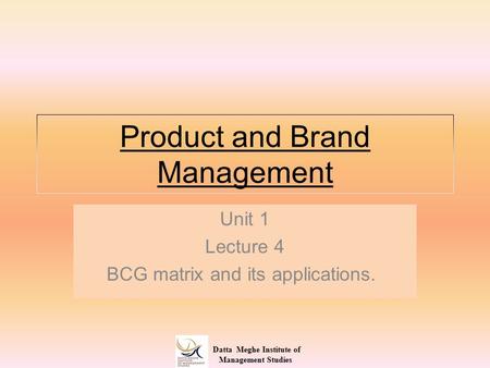 Product and Brand Management