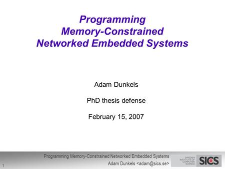 Programming Memory-Constrained Networked Embedded Systems