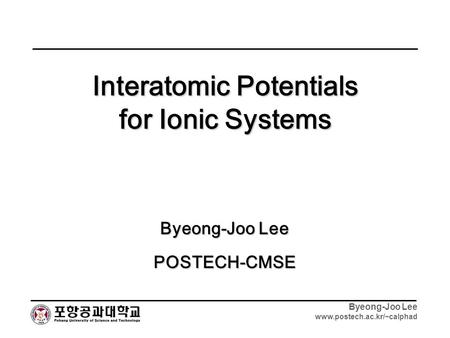 Interatomic Potentials