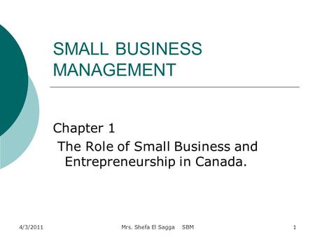 SMALL BUSINESS MANAGEMENT