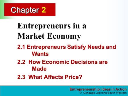 Entrepreneurs in a Market Economy