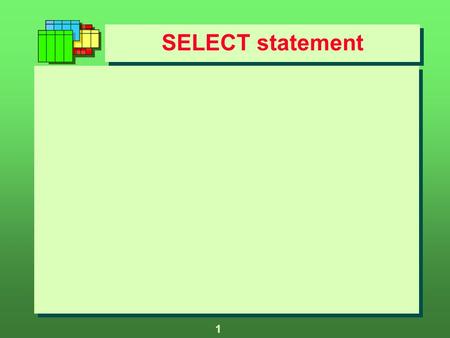 1 SELECT statement. 2 Sample database Supplier Part supplies (0,n) colour s# snamep# pname amount citydob price qualitydate.