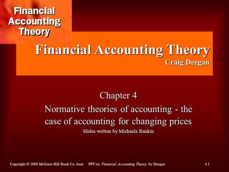 Financial Accounting Theory Craig Deegan