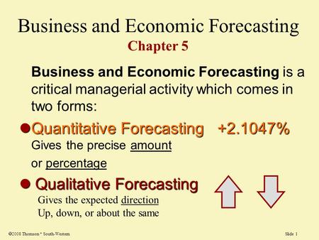 Business and Economic Forecasting Chapter 5