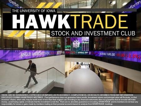 THERE ARE NO WARRANTIES, EXPRESSED OR IMPLIED, AS TO ACCURACY, COMPLETENESS, OR RESULTS OBTAINED FROM ANY INFORMATION DISCUSSED DURING HAWKTRADE MEETINGS.